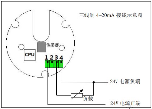 防爆腰輪流量計三線制接線圖